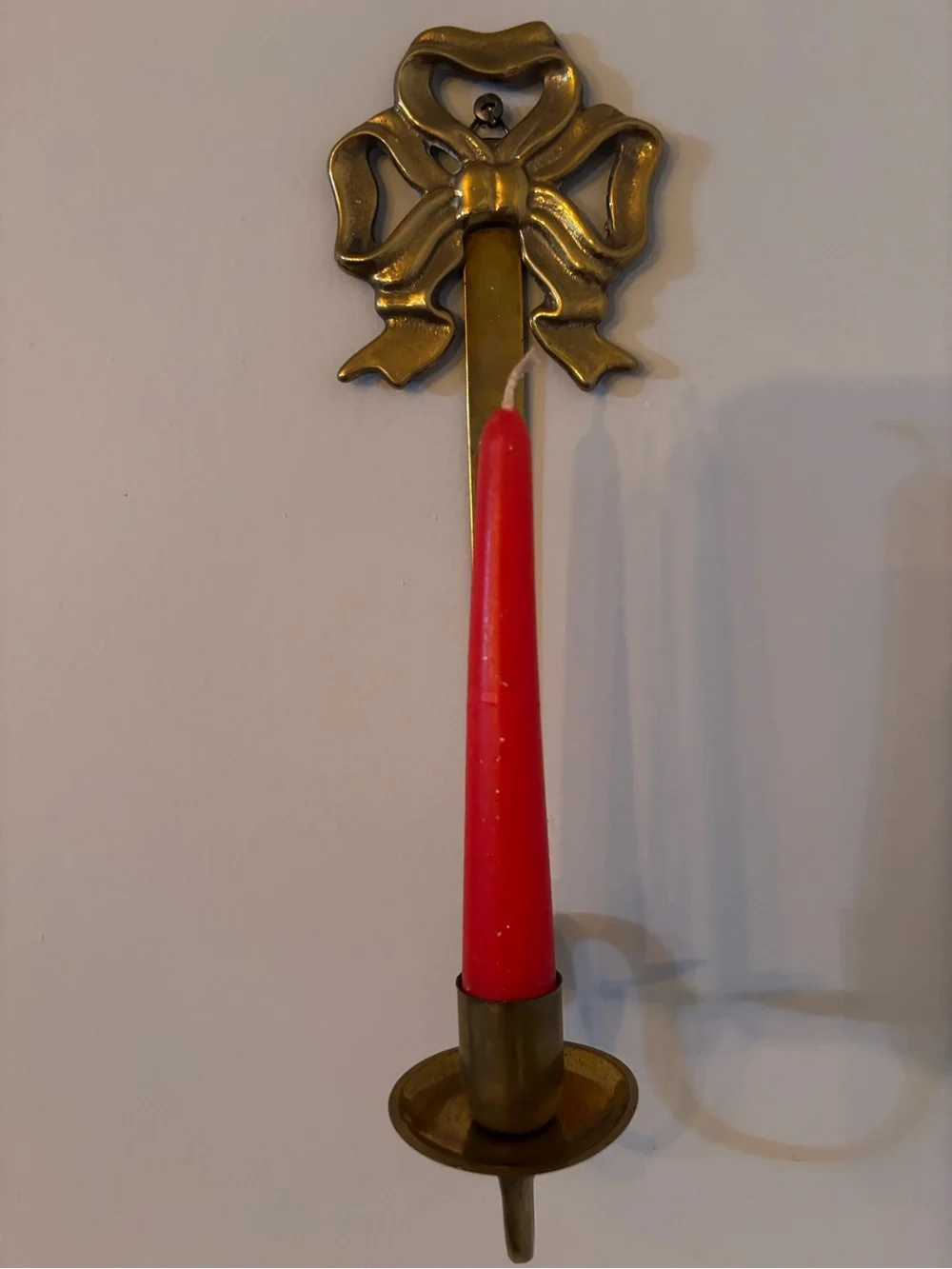 Brass Bow Wall taper candle holder Sconce gold